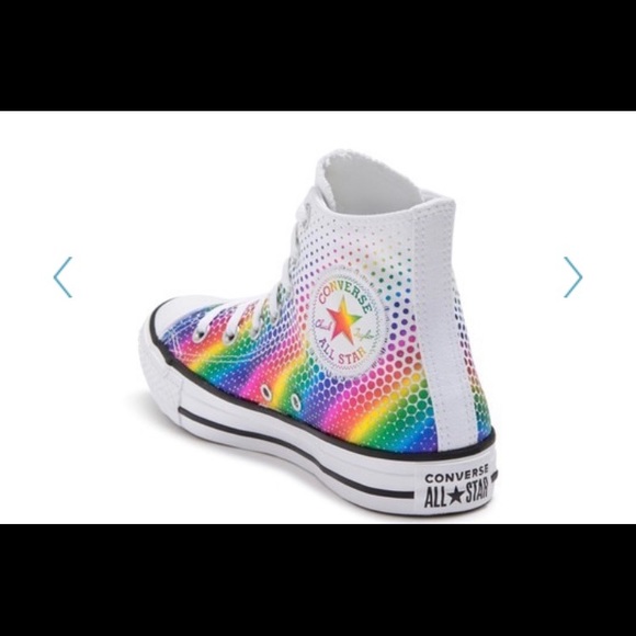 NEW Boutique! 
Converse Metallic Rainbow High Tops - Picture 2 of 6